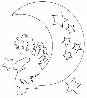 Трафарет месяц новогодний