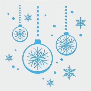 Трафарет Шарики и снежинки