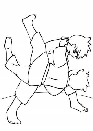 Раскраски, раскраска дзюдо
