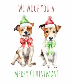 Акварель рождество джек рассел терьер собака рождество собака счастливого рождества джек рассел терьер