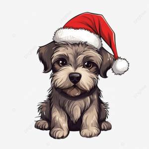 рождественская открытка с этим терьером PNG , Милая собака в мультяшном стиле, собачье искусство, мультфильм искусство PNG рисунок для й загрузки