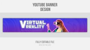 Шаблон баннера youtube виртуальной реальности