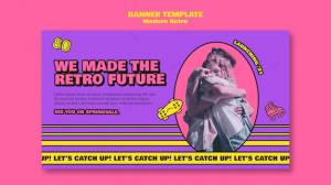 Современный ретро баннер шаблон