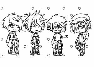 Раскраска гача клуб позы