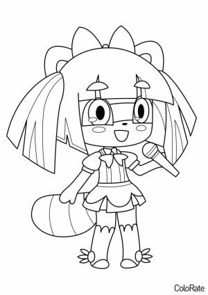 Раскраска Гача Лайф Вокалистка