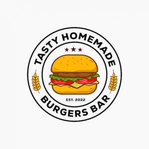 Шаблон логотипа домашнего гамбургера