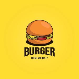 Шаблон дизайна логотипа иллюстрации гамбургера