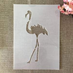 29 см одиночный Фламинго DIY слойные трафареты настенная живопись раскраска для скрапбукинга тиснильный альбом декоративный шаблон