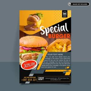Шаблон рекламного флаера для гамбургеров