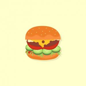 Инфографика состава ингредиентов бургера