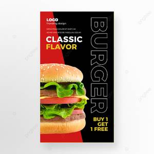 простая мода гамбургер фастфуд реклама в социальных сетях Instagram история рисунок Шаблон для скачивания на Pngtree