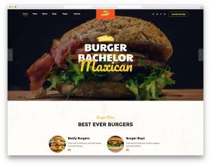 Burger стильный шаблон сайта бургерной