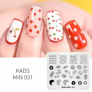 Rolabling дизайн ногтей шаблон Вишневый хлеб бургер торт штамповки принтер пластины трафарет для ногтей Дизайн ногтей Шаблоны