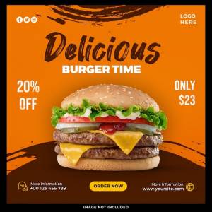 Новый шаблон для социальных сетей burger set