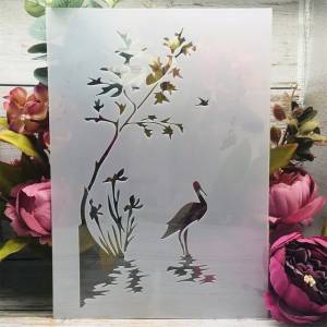 29 см Фламинго перо DIY слойные трафареты настенная живопись раскраска для скрапбукинга тиснильный альбом декоративный шаблон