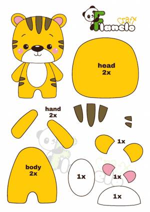Тигр из фетра своими руками с выкройками, как сшить символ 2022 года из фетра