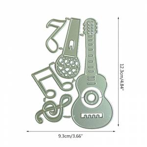 Металлические трафареты, трафарет, музыкальная гитара, микрофон, тиснение, нож, шаблон, декоративный декор для скрапбукинга, фотоальбом