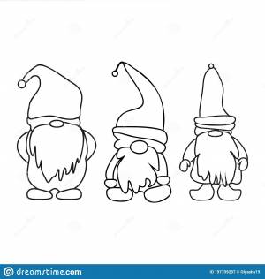 Шаблон гномика в колпачке для вырезания