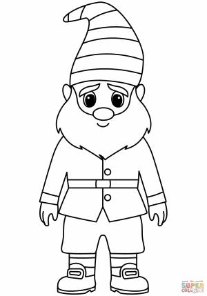 Раскраска Гном