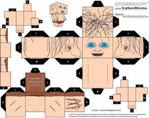 Gollum Cubeecraft Cutout Template