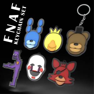Файл STL НАБОР БРЕЛОКОВ ДЛЯ КЛЮЧЕЙ FIVE NIGHTS AT FREDDYS