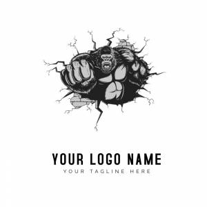 Шаблон Gorilla Ape King Kong Cartoon