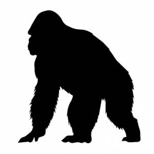 Горилла кинг конг силуэты боковые наклейки черно-белый векторный дизайн иллюстрации