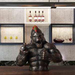 Скульптура гориллы в виде животного, современные изделия из смолы, Злой Кинг-Конг, горилла, украшение для дома, гостиная и офисная статуя, подарок на день рождения статуэтки для интерьера