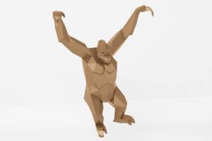 Горилла Обезьяна Низкополигональная PDF Шаблон