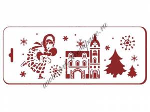 Трафарет Event Design бордюр новогодний NGB032 Зимний город, 10х25 см