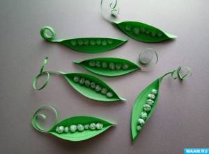 Мастер-класс «Стручок зелёного гороха» Конструирование из цветной бумаги