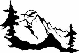 Рисунок гор трафарет