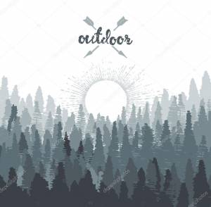 Векторный рисунок горы Соснового леса Векторное изображение ©grop 102941394