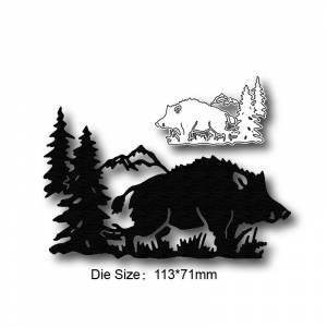 Металлические Вырубные штампы, дикий кабан, лес, горы и деревья, украшение для скрапбукинга, бумажная рукоделие, нож, перфоратор, трафареты, новинка 2021
