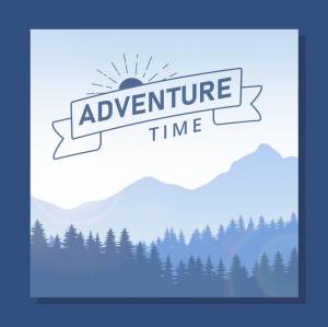 Дикий лесной баннер концепции силуэты гор и деревьев красивая природная панорама шаблон