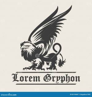 Эмблема гравировки грифона иллюстрация вектора