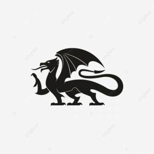 дракон грифон изолированный геральдический силуэт животного PNG , готика, монстр, животное PNG картинки и пнг рисунок для й загрузки