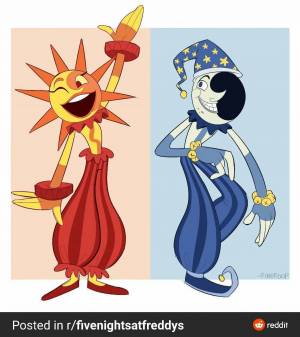 Картинки Солнце и луна фнаф 9