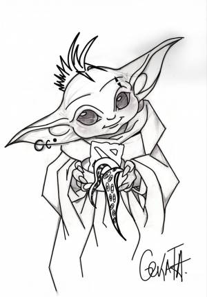 Грогу эскиз тату