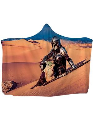 Плед с капюшоном StarFriend Мандалорец и малыш Йода Звездные войны Star Wars