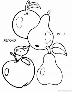 Раскраски Груша для детей 3 4 лет