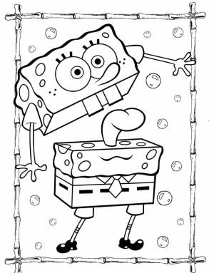 Картинка раскраска спанч боб