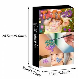 Tatto Временные Блестящие Татуировки легко использовать 5 трафареты для татуировки 2 кисти для детей подростков взрослых