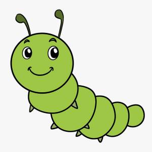 Коричневая гусеница с глазами