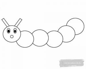 Раскраски Гусеница для малышей