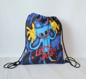 Мешок для сменной обуви для мальчика, ХАГГИ ВАГГИ сине-желтый с желтыми руками, сумка школьная для сменки, товары для школы, спортивной формы 42х35