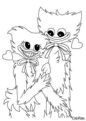 Раскраска Хагги Вагги и Кисси Мисси