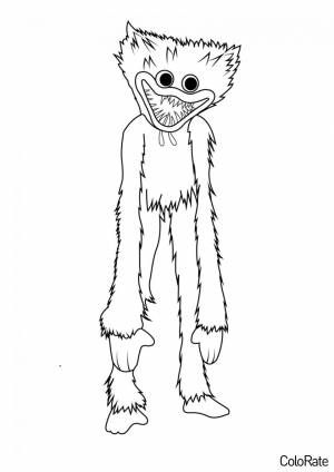 Раскраска Страшная улыбка Хагги