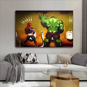 Веселая картина Халка, искусство на холсте, Постер Marvel, принты, Халк, Капитан Америка, семейство, настенное искусство, детский подарок на день рождения
