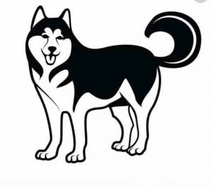 Хаски трафарет